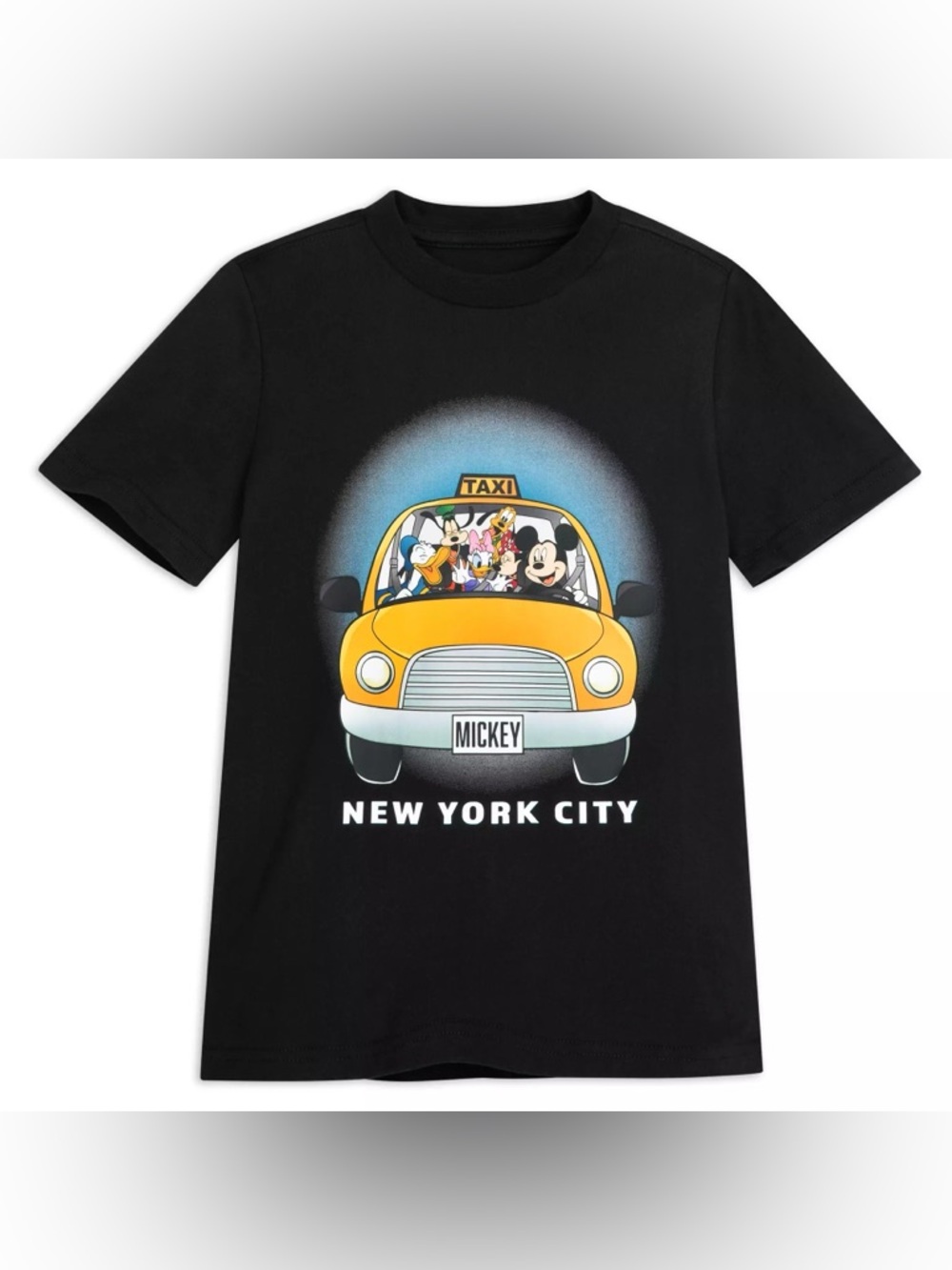 Mickey Mouse New York City Taxi Graphic Tee - Black Kids XS